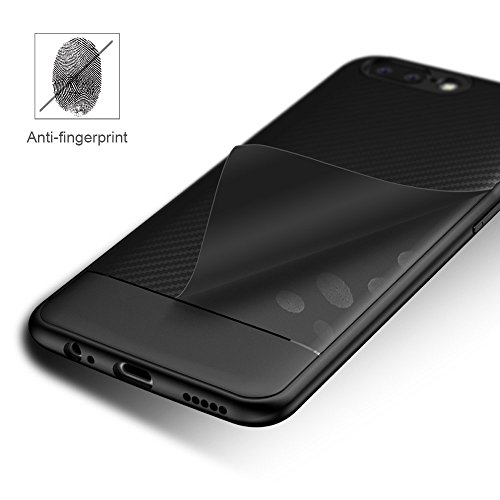 Funda OnePlus 5  Leathlux Carcasa OnePlus 5 Suave Silicona TPU Back Bumper Anti deslizamiento Skin Cover Fibra de Carbono Case Cover para OnePlus 5 5 5  - Negro