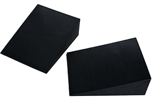 BOWTONG 2 bloques de cuña de espuma para yoga, bloque de cuña para sentadillas, accesorios de apoyo para ejercicios de pies, equilibrio, fuerza, estiramiento para bloque de sentadillas, soporte de muñeca,