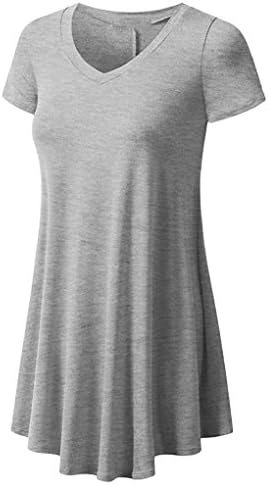 Nilover Women's Casual Short Sleeve Tops Summer V-Neck T-Shirts (XL, Gray 2)