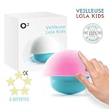 O³ Veilleuse Nomade Lola Kids - Lampe de Nuit Tactile pour Enfant - Format Voyag
