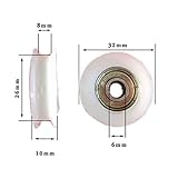 Espesor: 10mm / 0.39 " Winwill® Polea del cojinete de la guía de la rueda del surco 4pcs U acanaló los muebles 6 * 32 * 10m m de la bola del carril 0.23 \"* 1.25 * 0.39 pulgadas