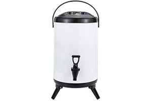 PLPLAAOO Distributeur De Boissons Isotherme De 8 litres,Distributeur De Boissons, Seau De Distributeur De Boissons Chaudes Et Froides Isotherme, Distributeur De Boissons en Acier Inoxydable(8L-Blanc), Dis