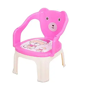 BAYBEE Small Portable Soft Cushion Plastic Chair for Kids Upto 30 Kg (Pink)