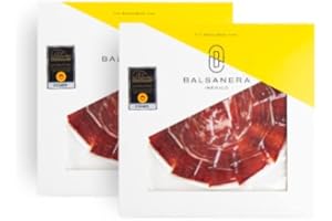 Balsanera Ibérico - Jambon de Bellota 100% Ibérique D.O. Los Pedroches | 2 Sachets de 80g | Tranché à la main | Sous vide | Affinage de 32 à 40 mois