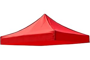 Vonluxeshop Outdoor Patio Canopy Cover Replacement - Gazebo Pavilion Roof Tarpaulin Sunshade (Red,3x3m)