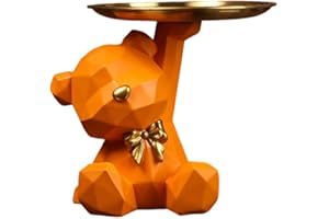 AISEN Svuotatasche del Orso Geometrico, Svuota Tasche da Ingresso Design, Sculture Moderne Design, Statua di Orso in Resina Vassoio Decorativo, Vassoio Portaoggetti, Porta Caramelle da Tavolo