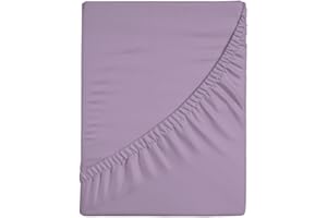 Zer0bed, Lenzuolo Sotto con Angoli Singolo Tinta Unita 100% Cotone ANGOLO MAXI 30CM, 1 Piazza, Lilla, 90x200