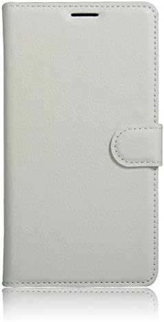 OnePlus 3 Wallet Case – Premium White Leather Case with Flip and Stand Function and Magnetic Clasp