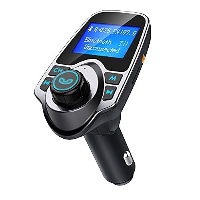 VicTsing VTIN Kit de Voiture Transmetteur FM sans fil Bluetooth Adaptateur Radio avec Ecran d'affichage de 1,44 Pouces et Chargeur Voiture USB