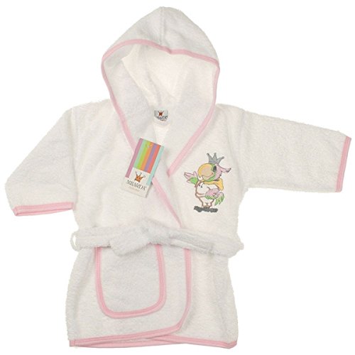 Milarda Kidswear Baby Girls' Robe White-Pink 50 (0 Monat)