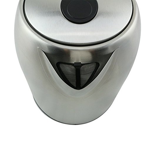Hochwertiger Edelstahl Design Wasserkocher Teekocher Kabellos 1,7L 2200W LED Neu … (Edelstahl) - 4