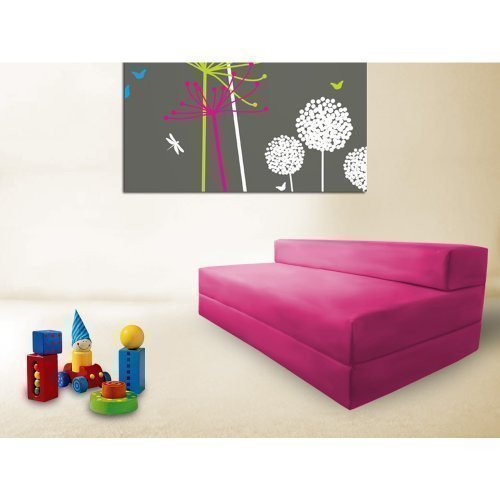 Shopisfy Double Fold Out Z Bed With Removeable Cotton Twill Cover - Cerise Pink