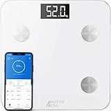 Active Era® Smart Body Fat Scales - Bluetooth Digital Bathroom Scales with 15 Essential Features - High Precision Body Weight, Body Mass Index (BMI), Visceral Fat - Free Smartphone App (White)