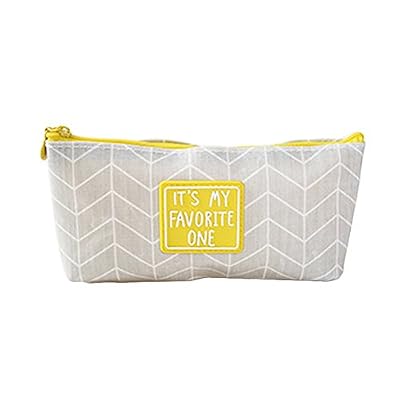 Cosanter Cosmetic Bag Toile Sac Crayon Cas pour étudiant Fourniture Scolaire Gris
