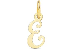 INMACULADA ROMERO IR Colgante oro 18k letra inglesa E mayúscula 12mm. lisa calada