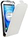 Produktbild mumbi PREMIUM Leder Flip Case für Samsung Galaxy S4 Tasche weiss