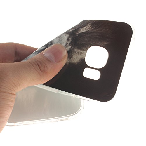 Cozy Hut Schutzhülle / Cover / Case Bunte Muster Weich TPU Handy Hülle für Samsung G925 Galaxy S6 edge,Ultra Slim Dünn Silikon TPU Transparent für Samsung G925 Galaxy S6 edge Hülle , Premium Handy Tasche Schutz Hülle Case Cover Etui Strass Schutz schutzhülle Bumper Schale Silicone für Samsung G925 Galaxy S6 edge – Löwe - 5