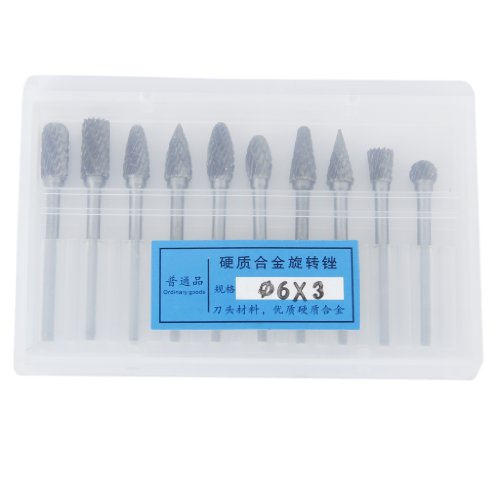 10pcs SCHAFTFRaeSER Tungsten Stahl YG8 Fraeser 6mm Kopfdurchmesser - 4