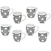 Produktbild com-four® [!!!B-Ware!!! 8X Kaffeebecher Stars im Sterne Design mit weißen Sternen auf Grauer Tasse, 300 ml (08 Stück - Sterne)