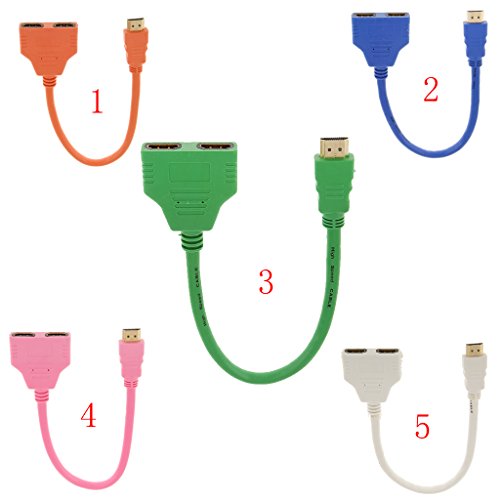 Generic 30cm 1080p Dual HDMI-Anschluss Adapter Männlichen Zu Weiblichen 1in 2-Splitter Kabel-Adapter Für TV – Orange - 6
