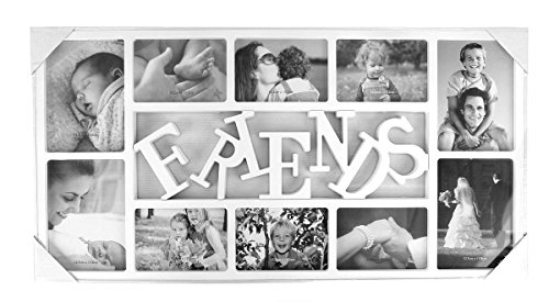 Fotorahmen FRIENDS weiß, aus Polypropylen, für 10 Fotos, Abdeckung aus Glas, Aufhängevorrichtung - 2