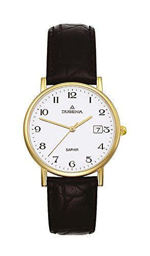 Dugena Herren-Armbanduhr Elegant Analog Quarz Leder 2170996