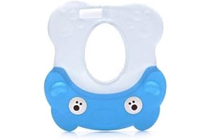 Gorra Ducha Bebé, BESTZY Visera Baño Ajustable, Gorro Ducha para Bebé, Gorro Ducha Ajustable para Niños, Lindo Gorro Ducha Bebé, Protege Los Ojos y las Orejas para Niños, Azul