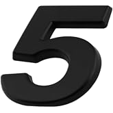 Yapışkanlı Kapı Numarası K&uuml;&ccedil;&uuml;k Boy 50 mm 5 cm Numara 5 Rakam Beş Sayısı Siyah Renk Numaralar 1 Adet