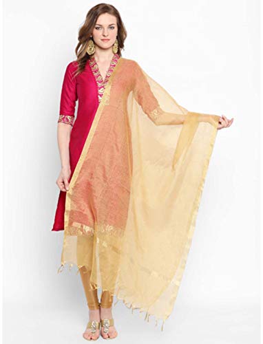 Preisvergleich Produktbild Indian Handicrfats Export Dupatta Bazaar Gold-Toned Solid Dupatta