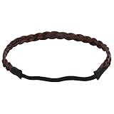 Lalang Haarband geflochten Zopf elastisches Hairband Haaraccessoire Haarteil Stirnband Extensions Kunsthaar Kopfband - 
