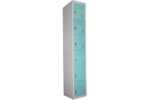 Panana Pal Metal Lockers 6 Doors Storage, Metal Lockable Unit Staff School Gym Changing (Sky Blue)