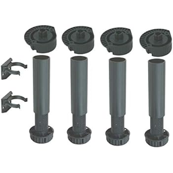Set of 4 Plastic Adjustable 100mm Plinth Leg Set, 06975 by In-House