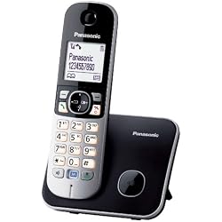 Panasonic KX-TG6811SPB - Teléfono inalámbrico DECT, mano libres, color negro