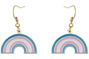 SINWINKORI Progress Transgender Rainbow Pansexual Asexual Bisexual Lesbian Nonbinary Sun Set Lesbian Dangle Earing Gay & Lesbian LGBT Pride Gifts Rainbow Jewelry