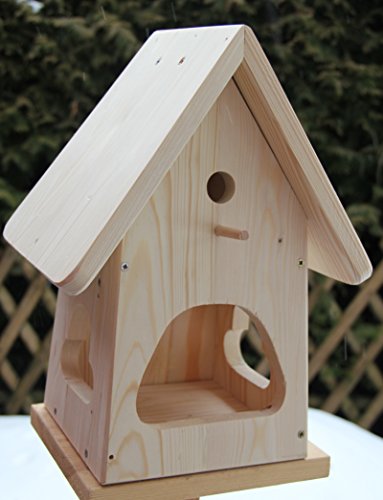 Dekorativer Nistkasten(NB2)-mit Vogelfutterhaus zum selbst bauen-Bausatz-Vogelhaus-Vogelhäuschen-sauberste Verarbeitung-Vogelhaus Garten Deko