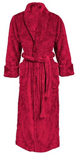 DKaren-Nightwear Bathrobe Dressing Gown ELIZA Long (raspberry, XS)