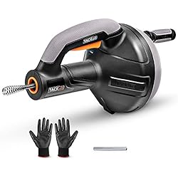 Furet Déboucheur, TACKLIFE Furets déboucheurs de canalisations, Furet actionné par perceuse électrique, Pistolet de débouchage à tige flexible 7 mm x 7,5 m - HGD02A