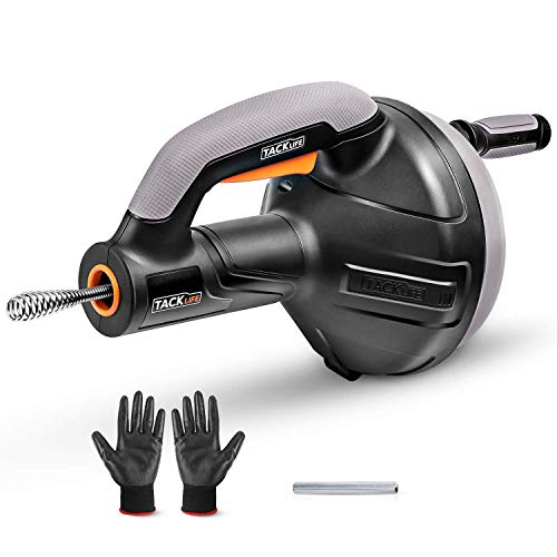 Furet Déboucheur, TACKLIFE Furets déboucheurs de canalisations, Furet actionné par perceuse électrique, Pistolet de débouchage à tige flexible 7 mm x 7,5 m - HGD02A