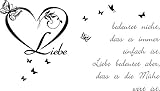 wandtattoo liebe geht durch den magen 56 x100 cm - kann jedoch individuell angebracht werden