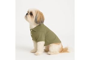 Thunder Tails Premium Cotton Polo Dog T-Shirt for Small Dogs & Puppies Olive Medium for Poodle & 1-2 Month Old Puppies