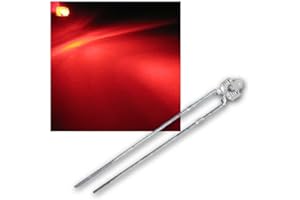 world-trading-net - 50 LED 1.8mm Rouge Clair, Type WTN-18-2500-r, diode électroluminescente, Filaire, diode électroluminescente, en Tant Que composant