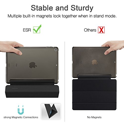iPad Mini Hülle, ESR Yippee Series Auto aufwachen/Schlaf Funktion Ledertasche Ultradünnen Leichtgewicht Anti-Kratzer Schutzhülle mit durchschaubar Rückseite Abdeckung für iPad mini 3/2/1(Schwarz) - 4