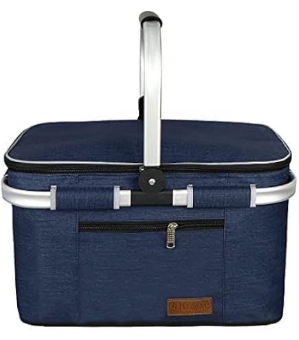 Sac Isotherme 30 L à Fond Rigide – 41x25x31 Cm, 4 Couches Isolantes, Idéal Pour Courses, Pique-nique, Plage
