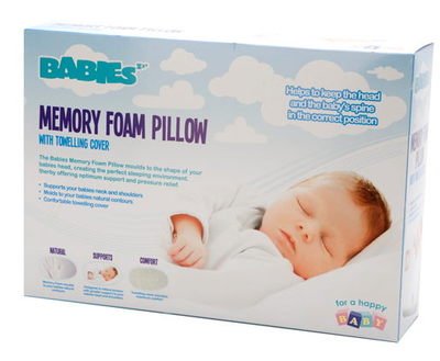 Memory Foam Pillow With Towelling Cover For Babies