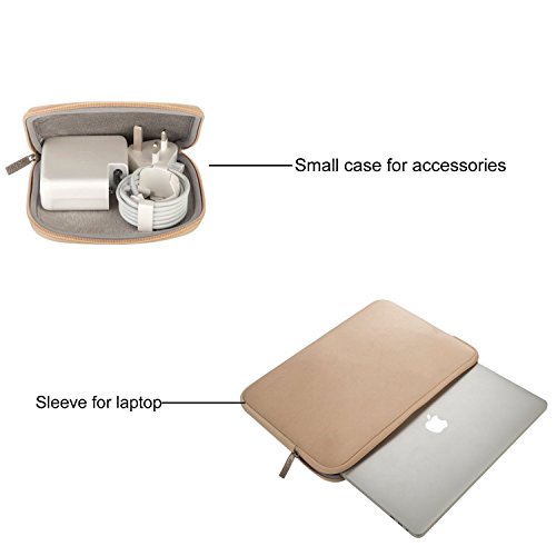 MOSISO Wasserresistente Lycra Laptop Hülsen Beutel Abdeckung für 13-13.3 Zoll MacBook Pro, MacBook Air, Notebook mit kleinem Kasten Fall, Aprikose - 2
