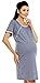 Zeta Ville Maternity - Women's Nursing Nightdress Robe Labour Hospital Gown 393c (Nightdress - Graphite, UK 12/14)