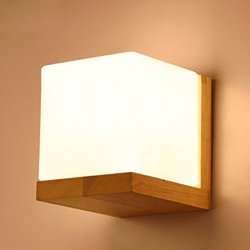 Preisvergleich Produktbild HOMEE Minimalistische moderne nachttischlampe kreative japanischen echtholz led-leuchten schlafzimmer wohnzimmer gang balkon nordic wandleuchten