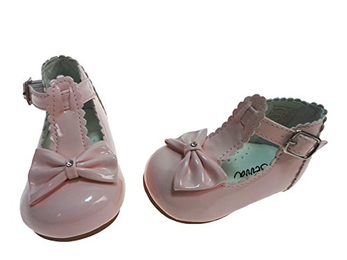 Sally Girls Baby & Toddler Diamante Bow Walking Shoes in Pink (6-36 months) (2 (6-12months/12cm))