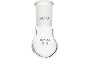 DONLAB CE-25 ASTM STD Glass 25ml 24/40 Joint Single Neck Round Bottom Boiling Flask