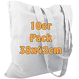 10 große Baumwolltaschen mit langen Henkeln